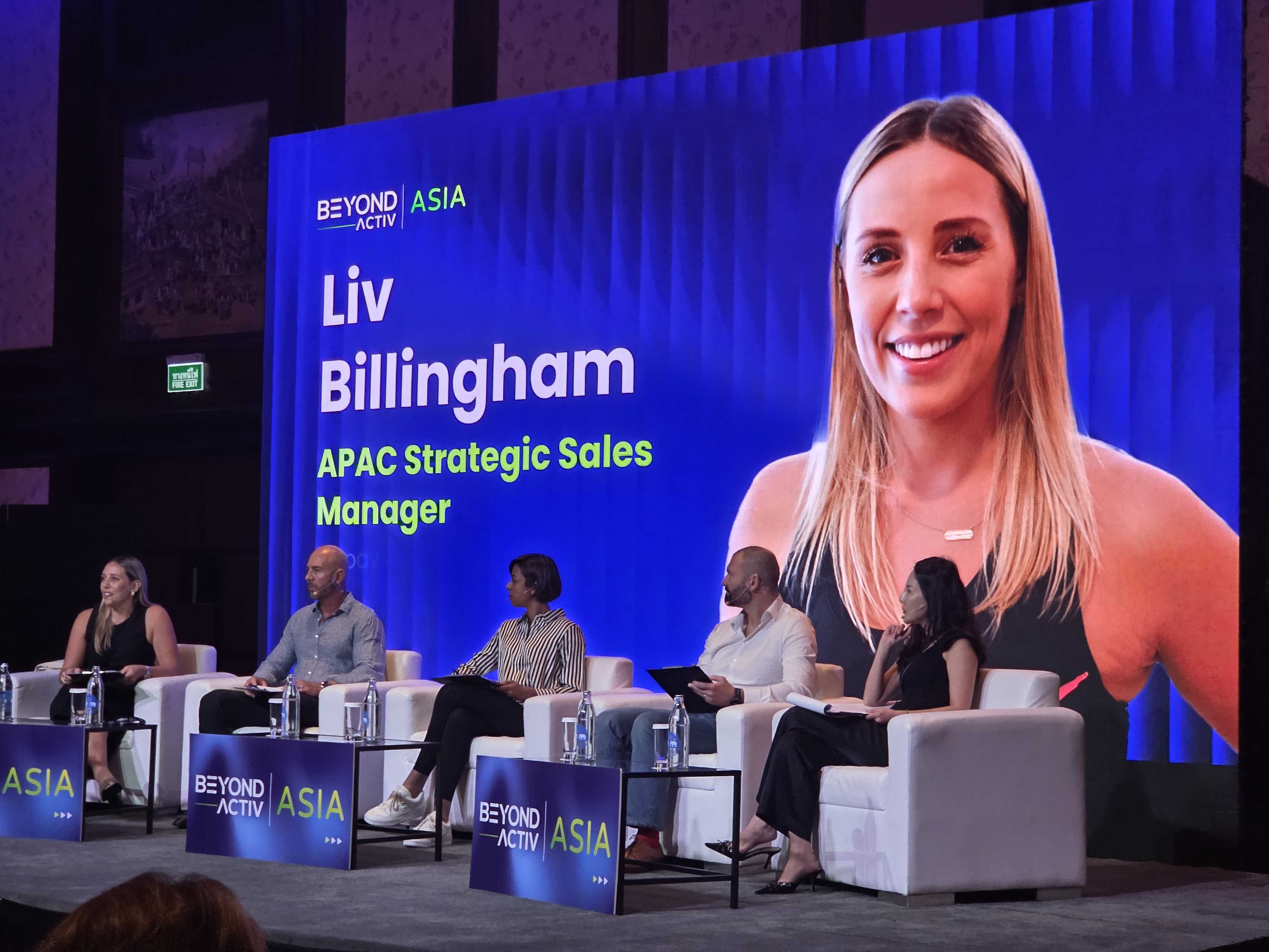 Liv Billingham APAC Strategic Sales Manager on stage