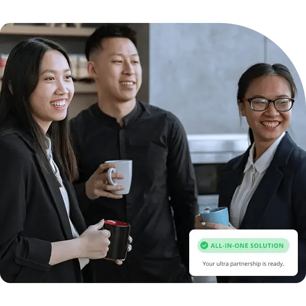 Colleagues having tea