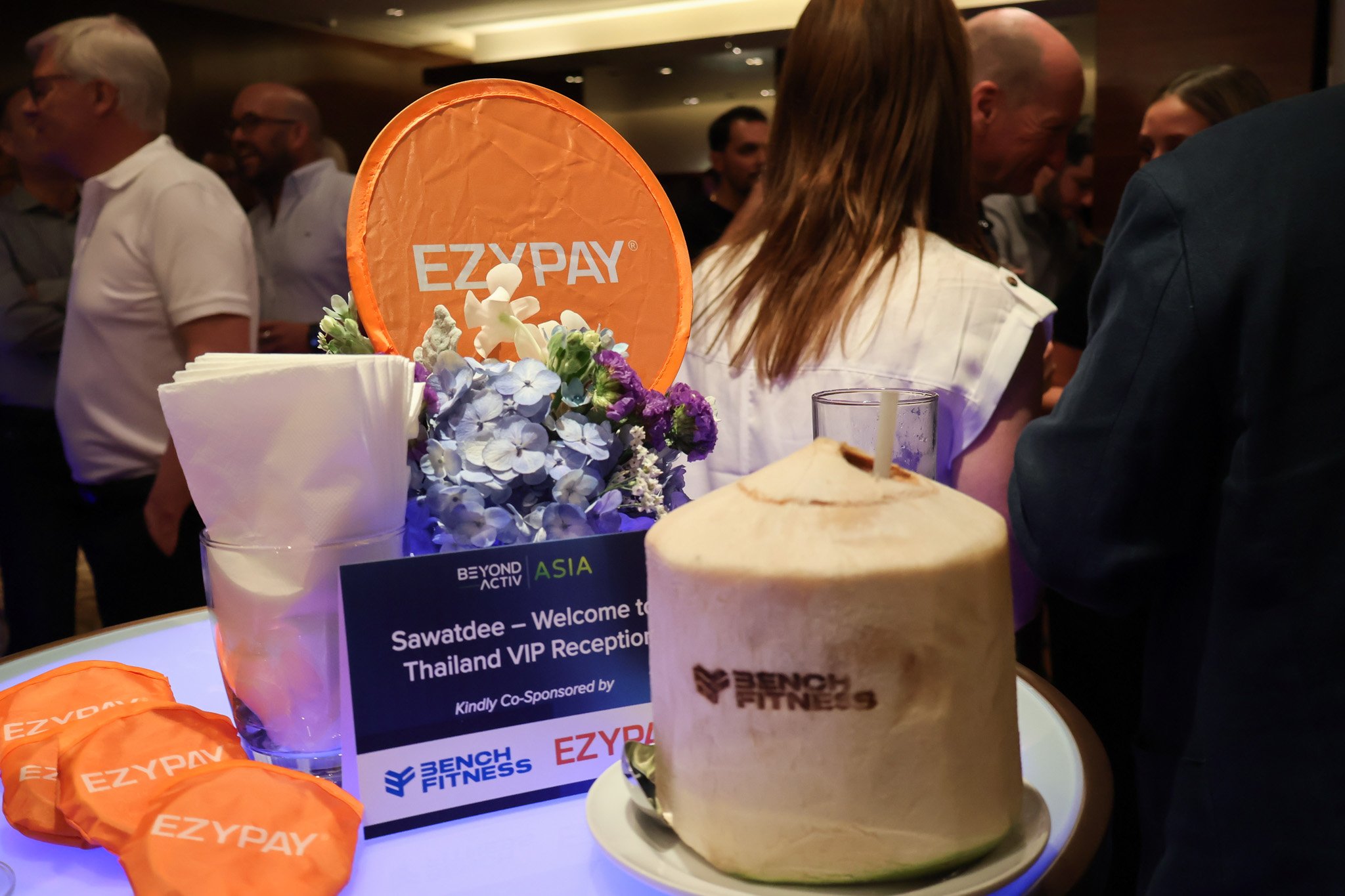 Ezypay logo display with flowers and welcome sign