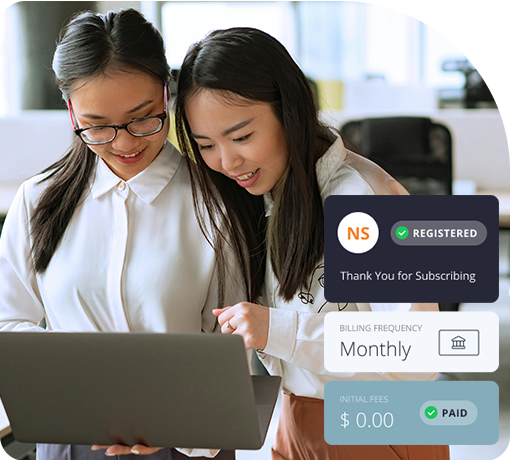 Two women looking at a laptop's screen
