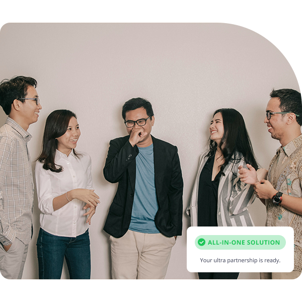 A group of colleagues smiling