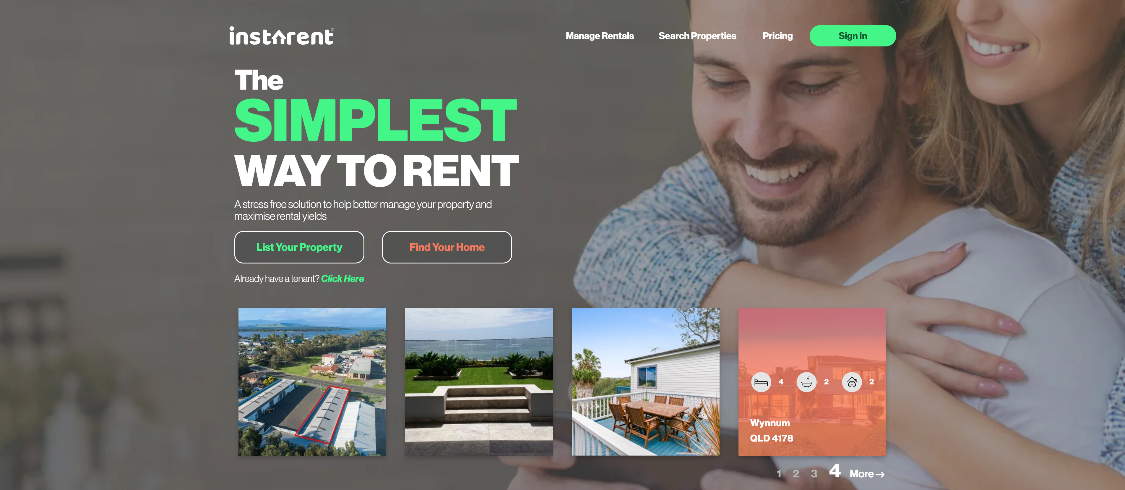 instarent home page