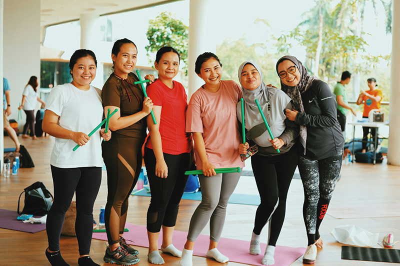 A group of ladies in wellness workshop