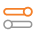 Two horizontal toggle switch indicators, one highlighted in Ezypay orange and one in gray, against a dark background.